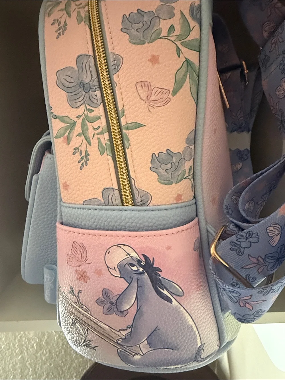 Disney Pink and Light Blue Winnie the Pooh & Eeyore Kids Backpack